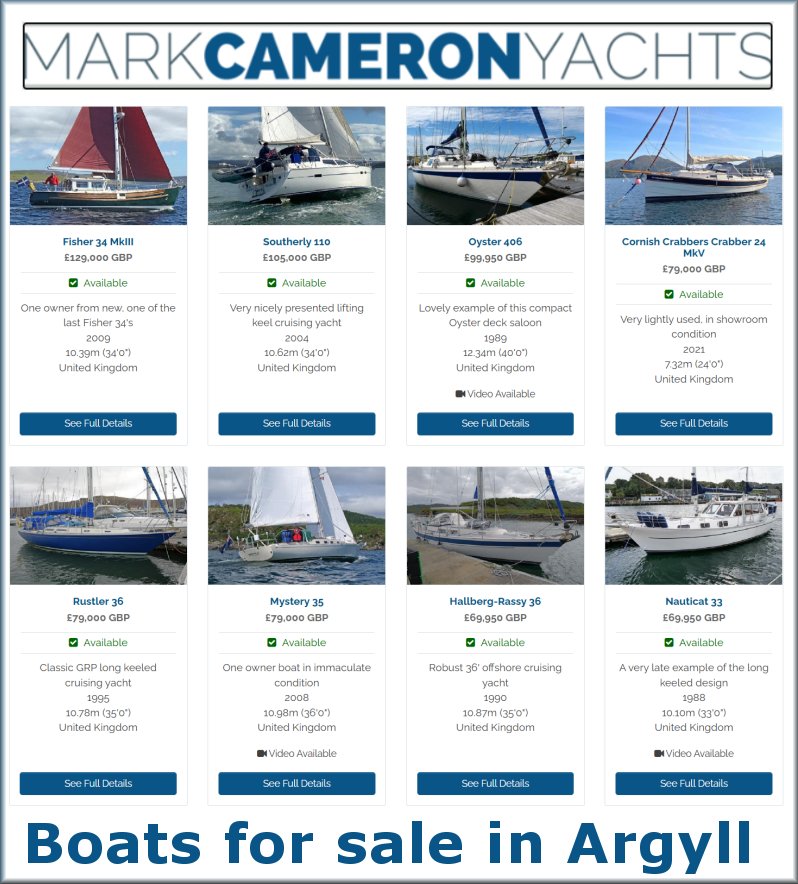 Yachts for Sale in Argyll and Scotland